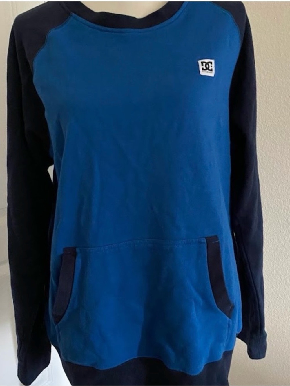 DC Blue and Black Pullover Fleece with Logo Tag